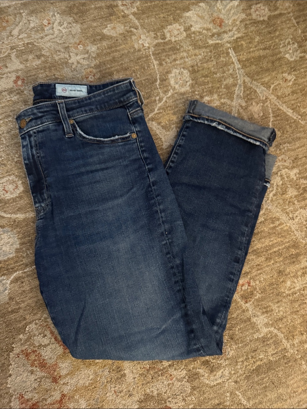 Ag Adriano Goldschmied Dark Blue Boyfriend Jeans